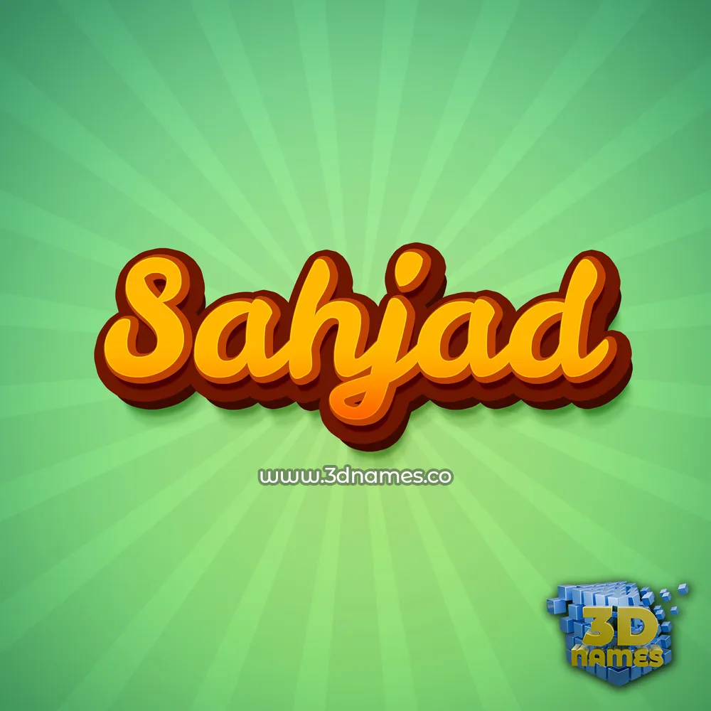 sahjad in Green Rays style - 3D name wallpaper