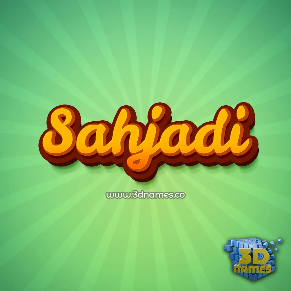sahjadi in Green Rays style - 3D name wallpaper