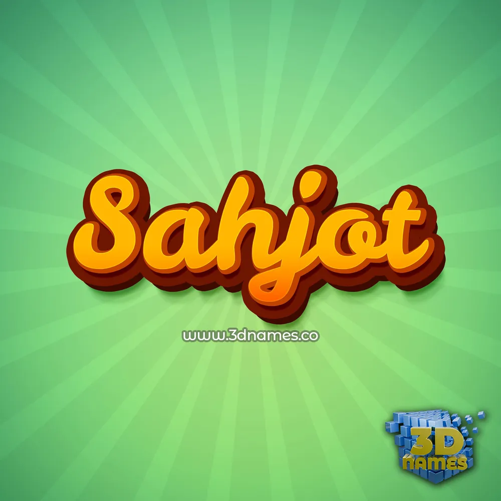sahjot in Green Rays style - 3D name wallpaper