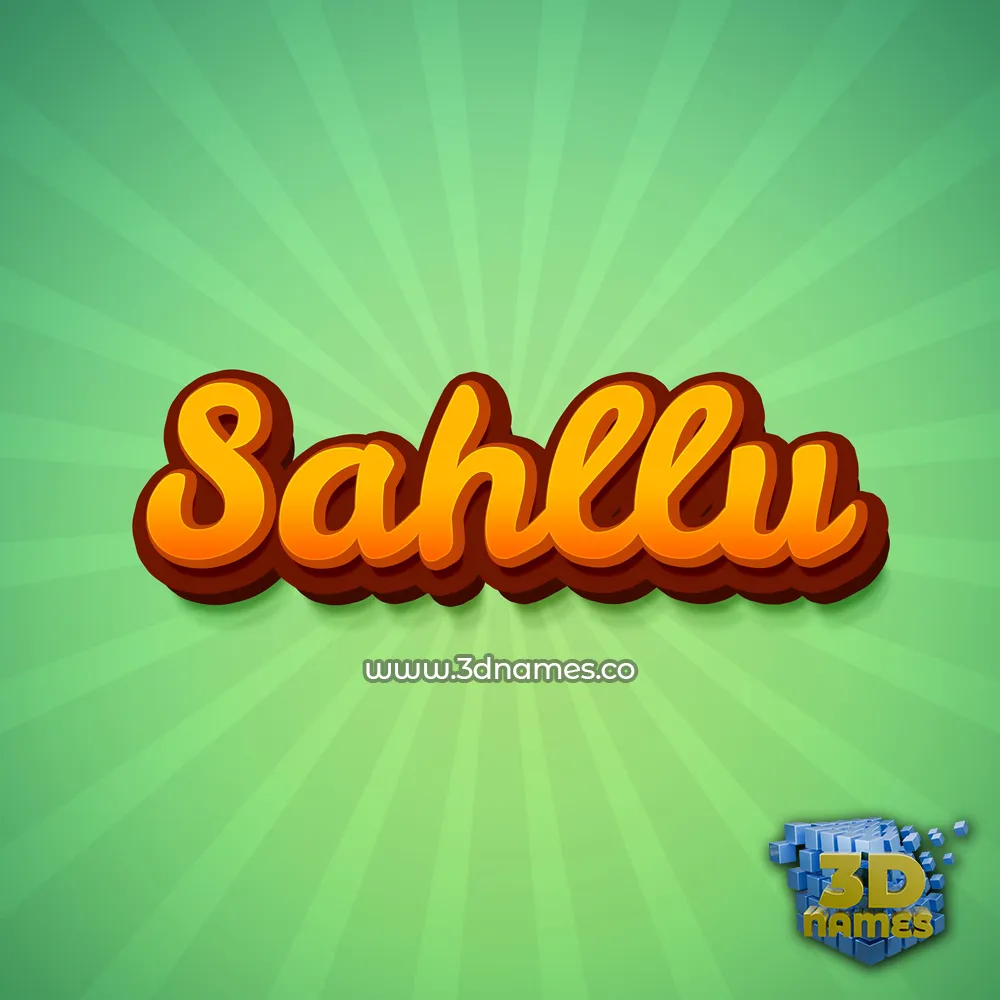 sahllu in Green Rays style - 3D name wallpaper