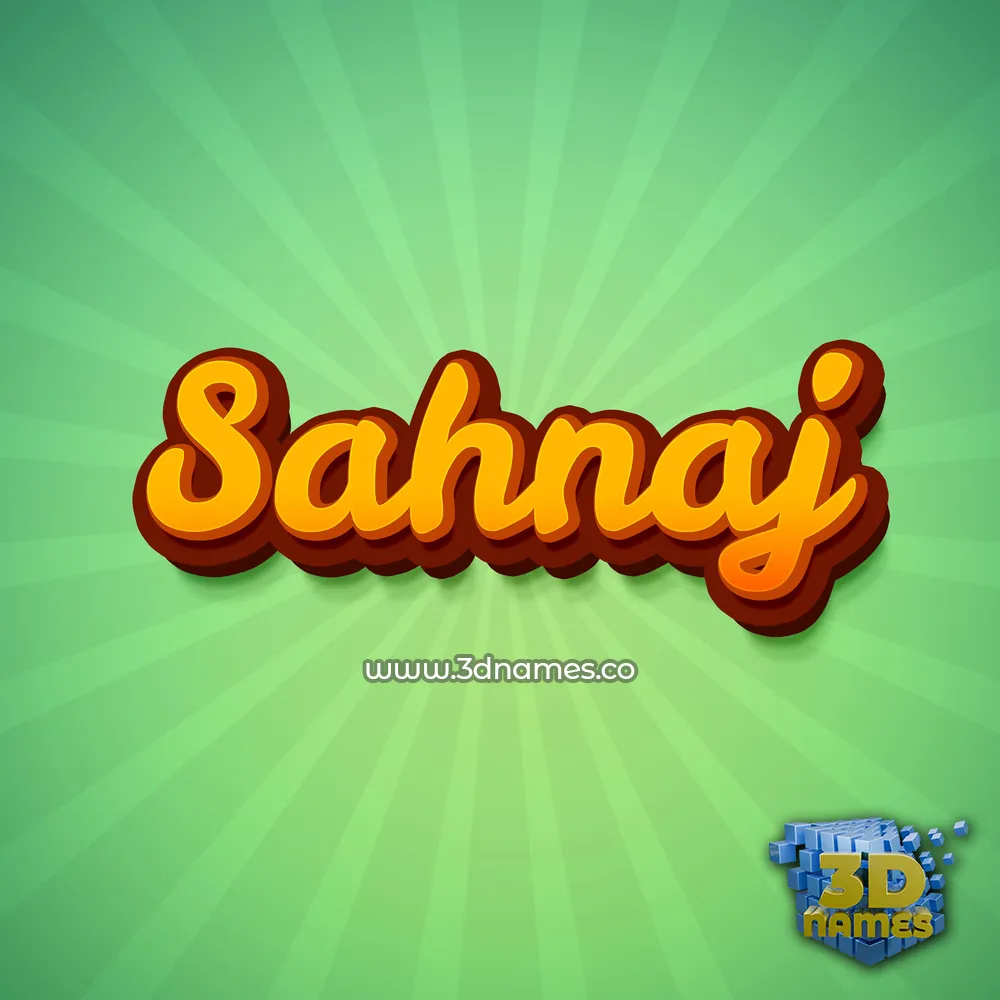 sahnaj in Green Rays style - 3D name wallpaper