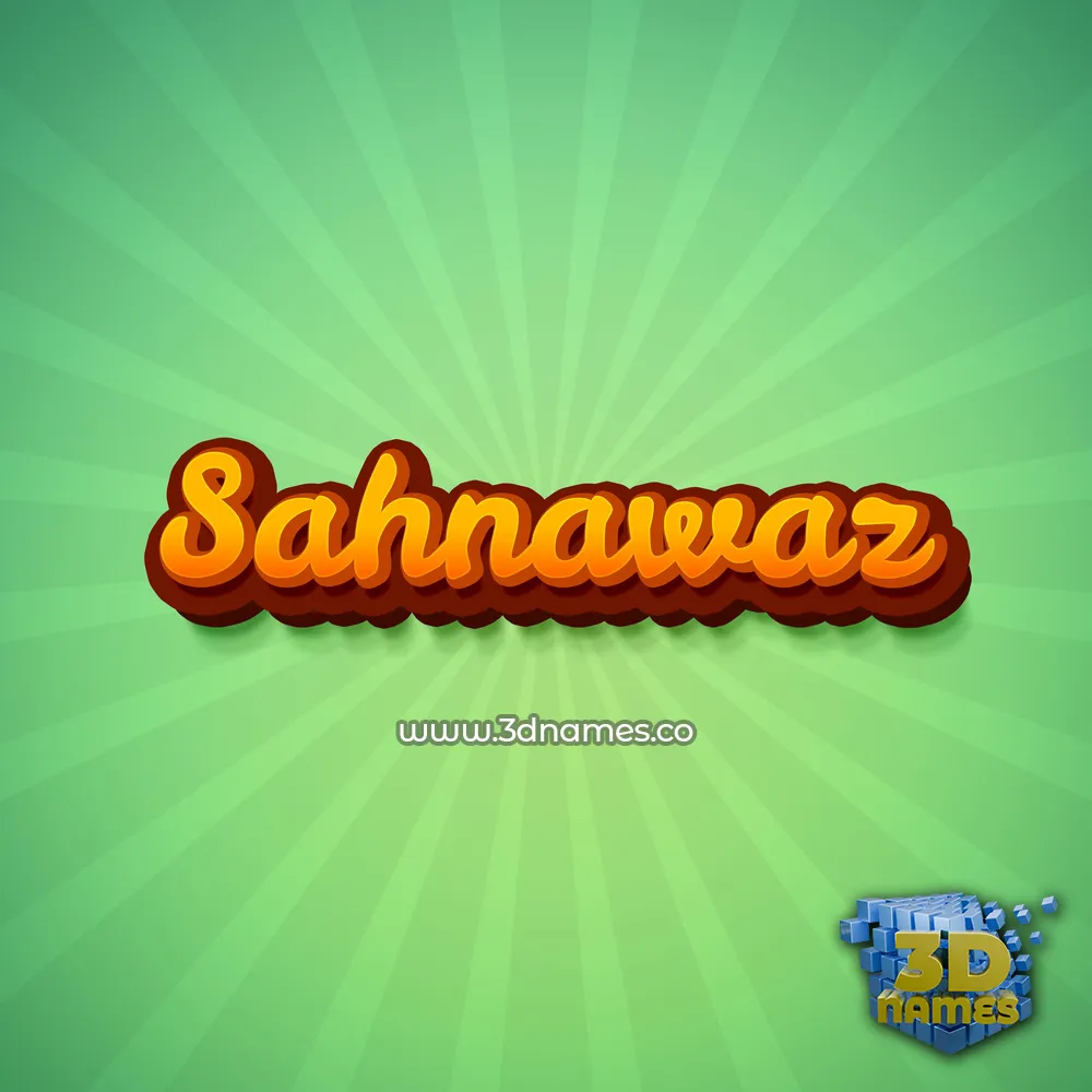 sahnawaz in Green Rays style - 3D name wallpaper