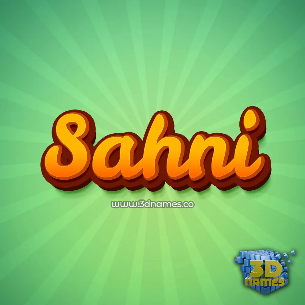 sahni in Green Rays style - 3D name wallpaper