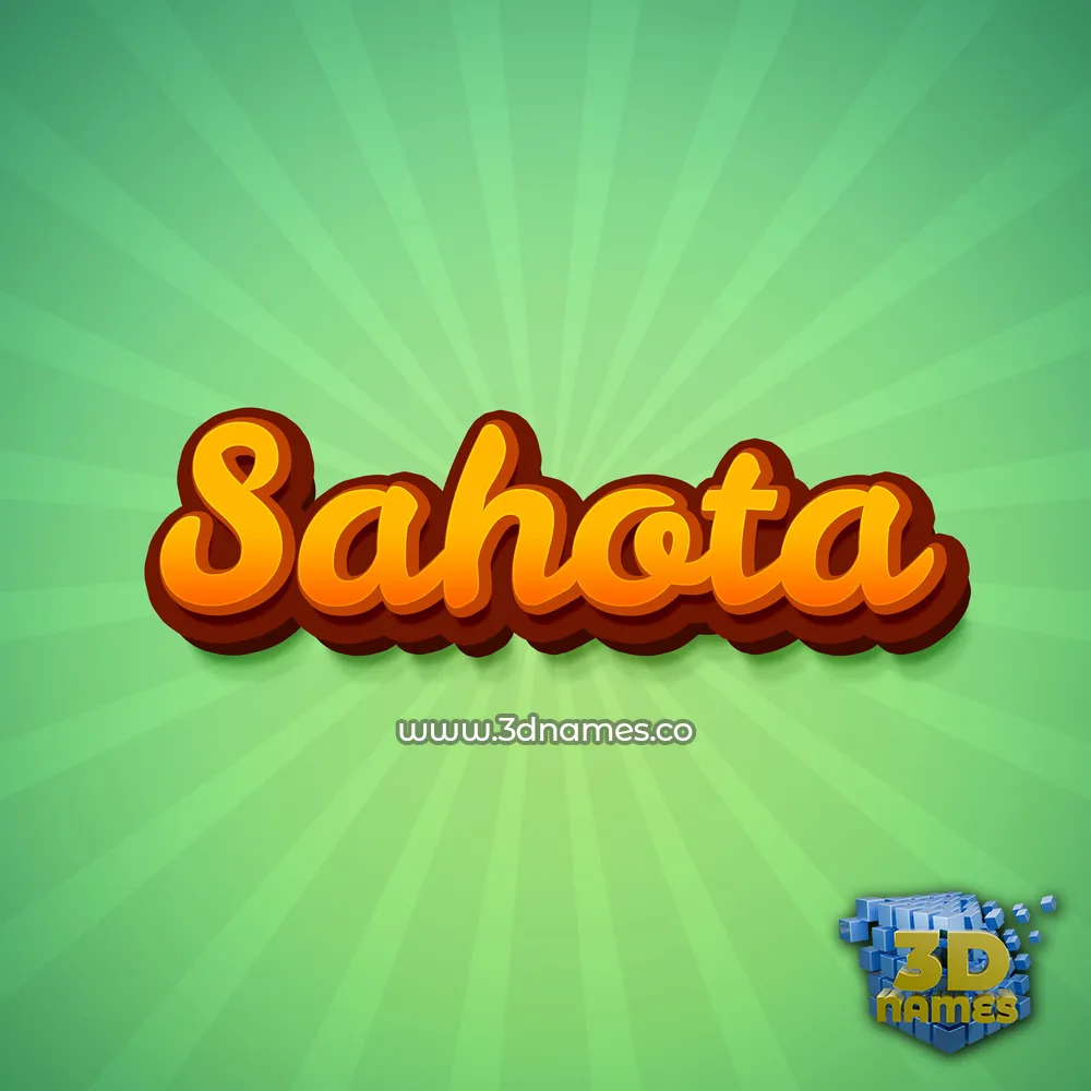 sahota in Green Rays style - 3D name wallpaper