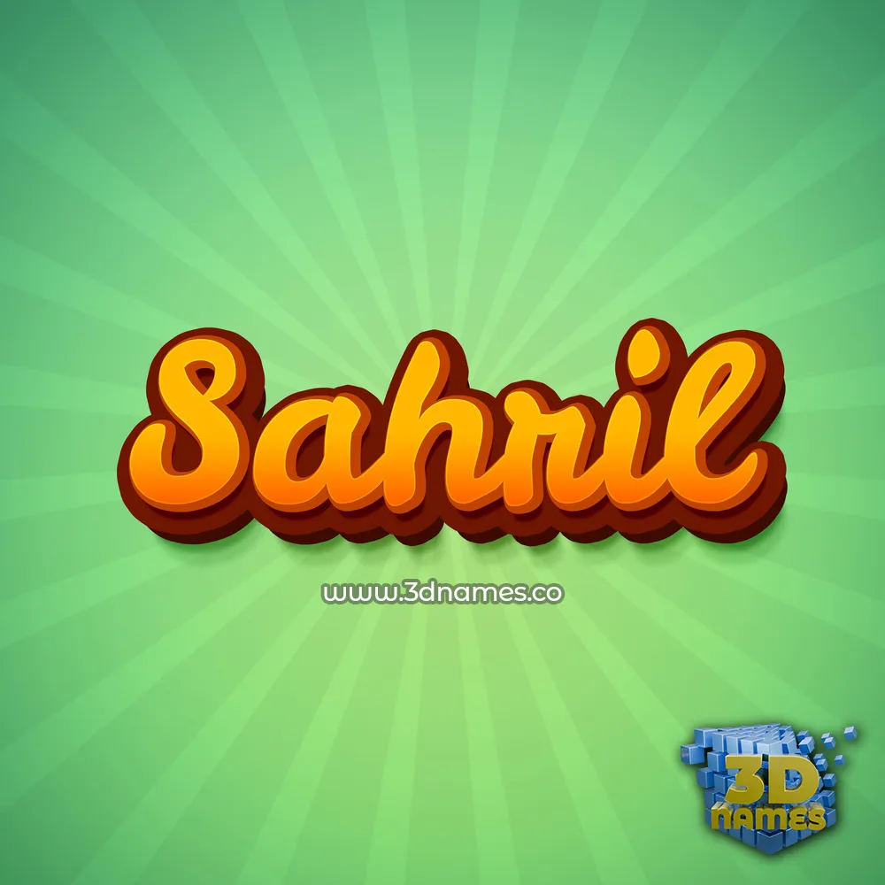 sahril in Green Rays style - 3D name wallpaper