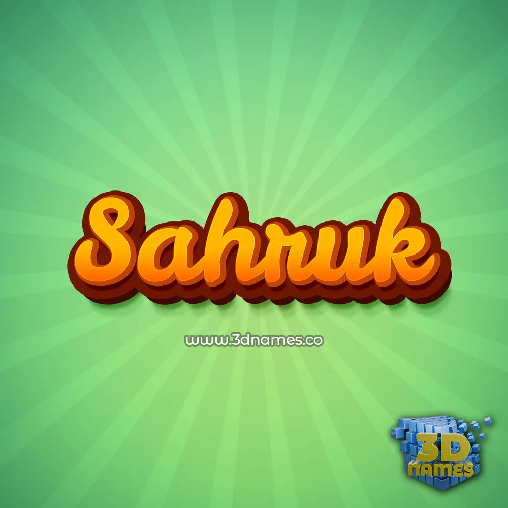 sahruk in Green Rays style - 3D name wallpaper