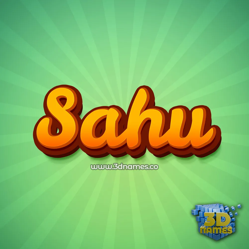 sahu in Green Rays style - 3D name wallpaper