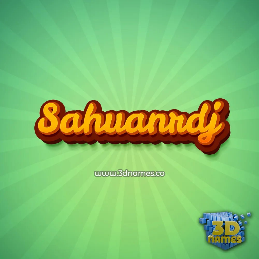 sahuanrdj in Green Rays style - 3D name wallpaper
