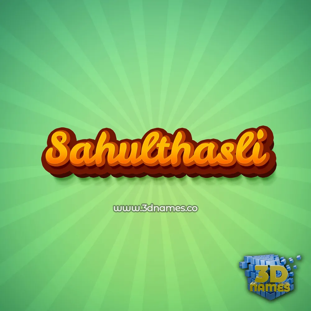 sahulthasli in Green Rays style - 3D name wallpaper