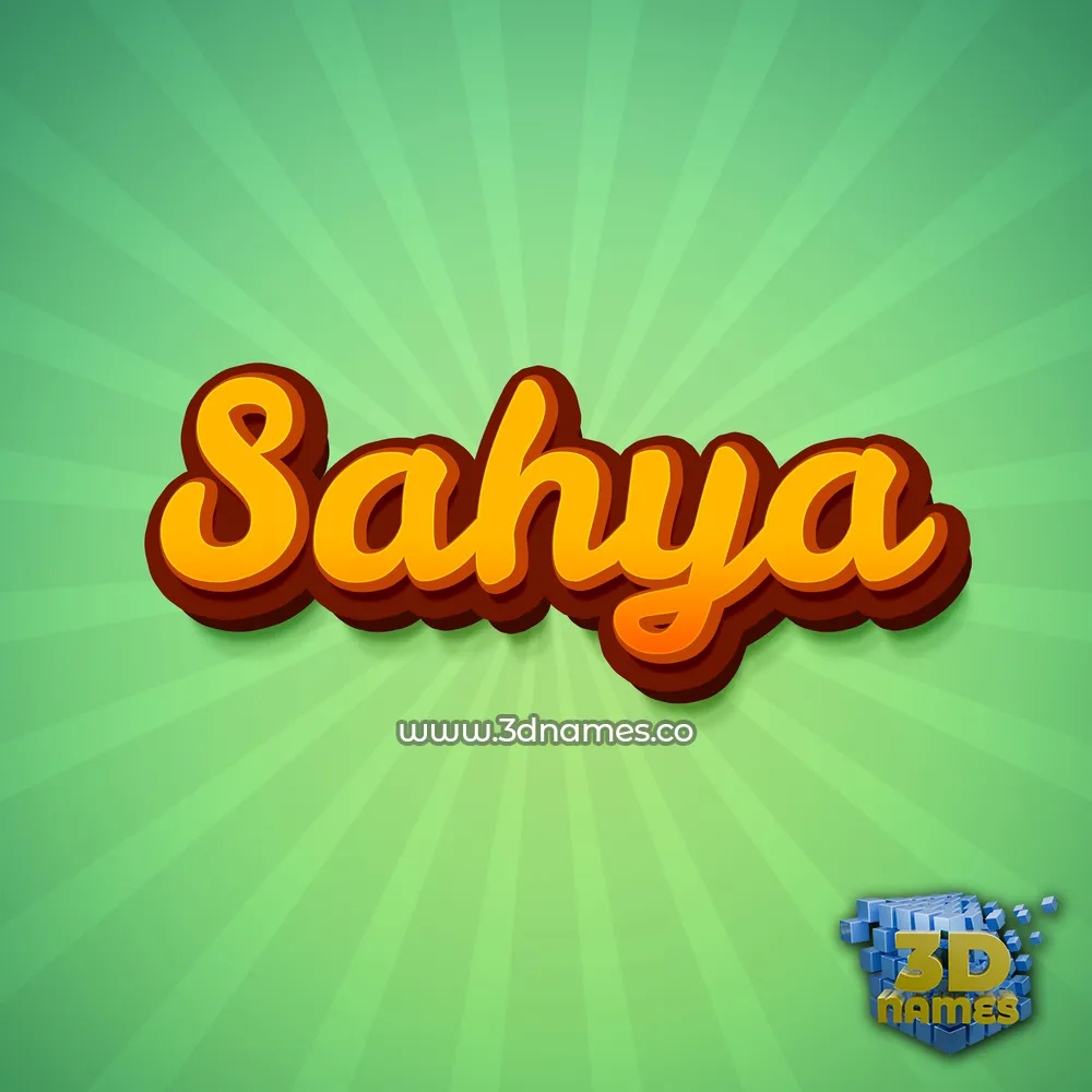 sahya in Green Rays style - 3D name wallpaper