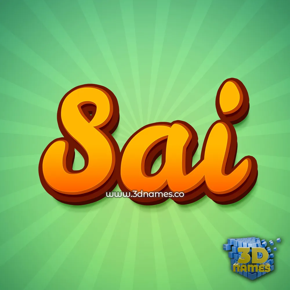 sai in Green Rays style - 3D name wallpaper