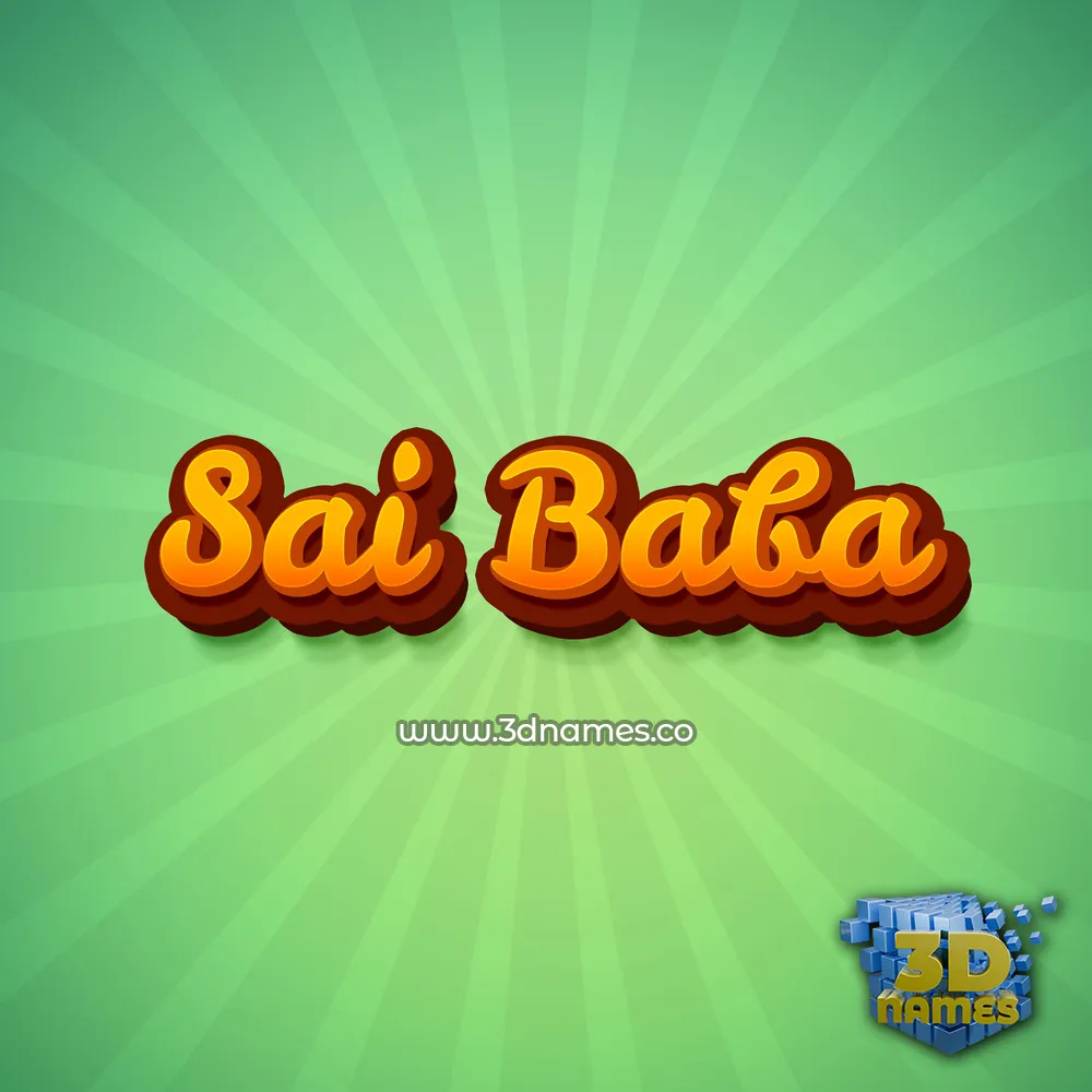 sai baba in Green Rays style - 3D name wallpaper