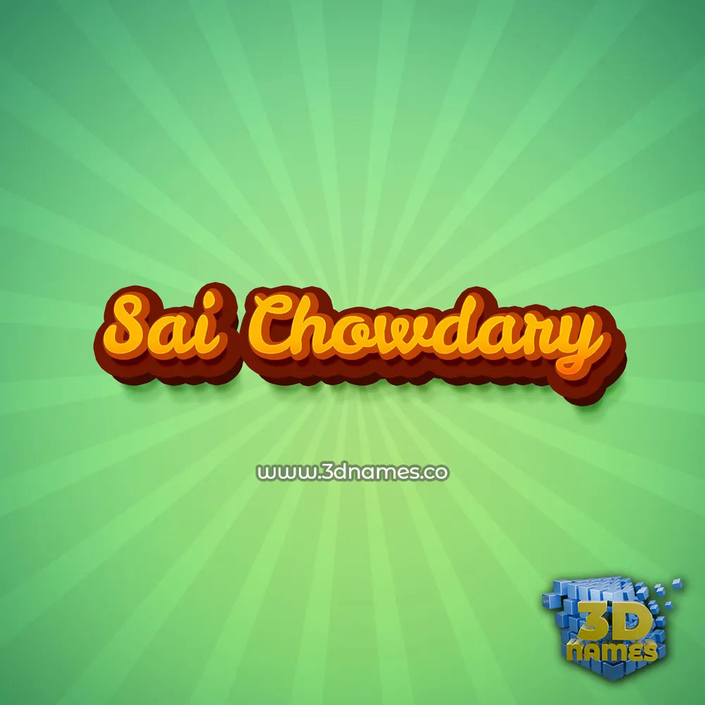 sai chowdary in Green Rays style - 3D name wallpaper