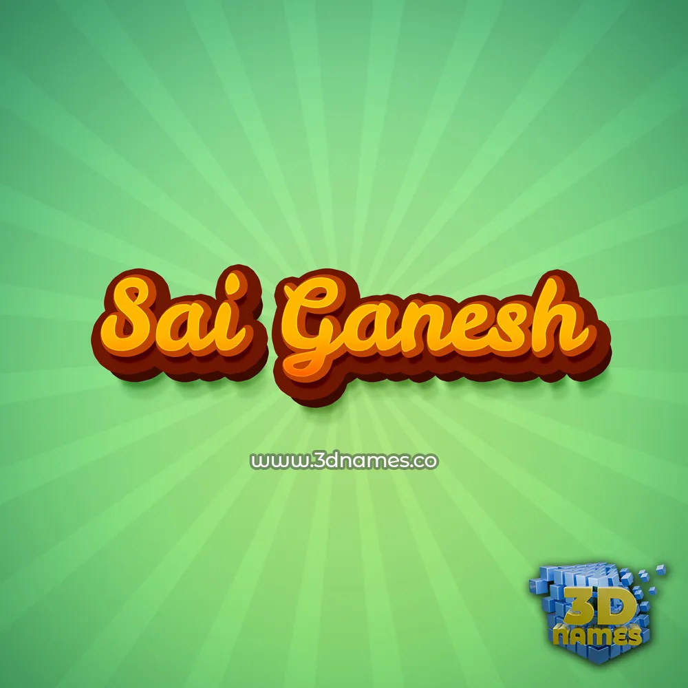sai ganesh in Green Rays style - 3D name wallpaper