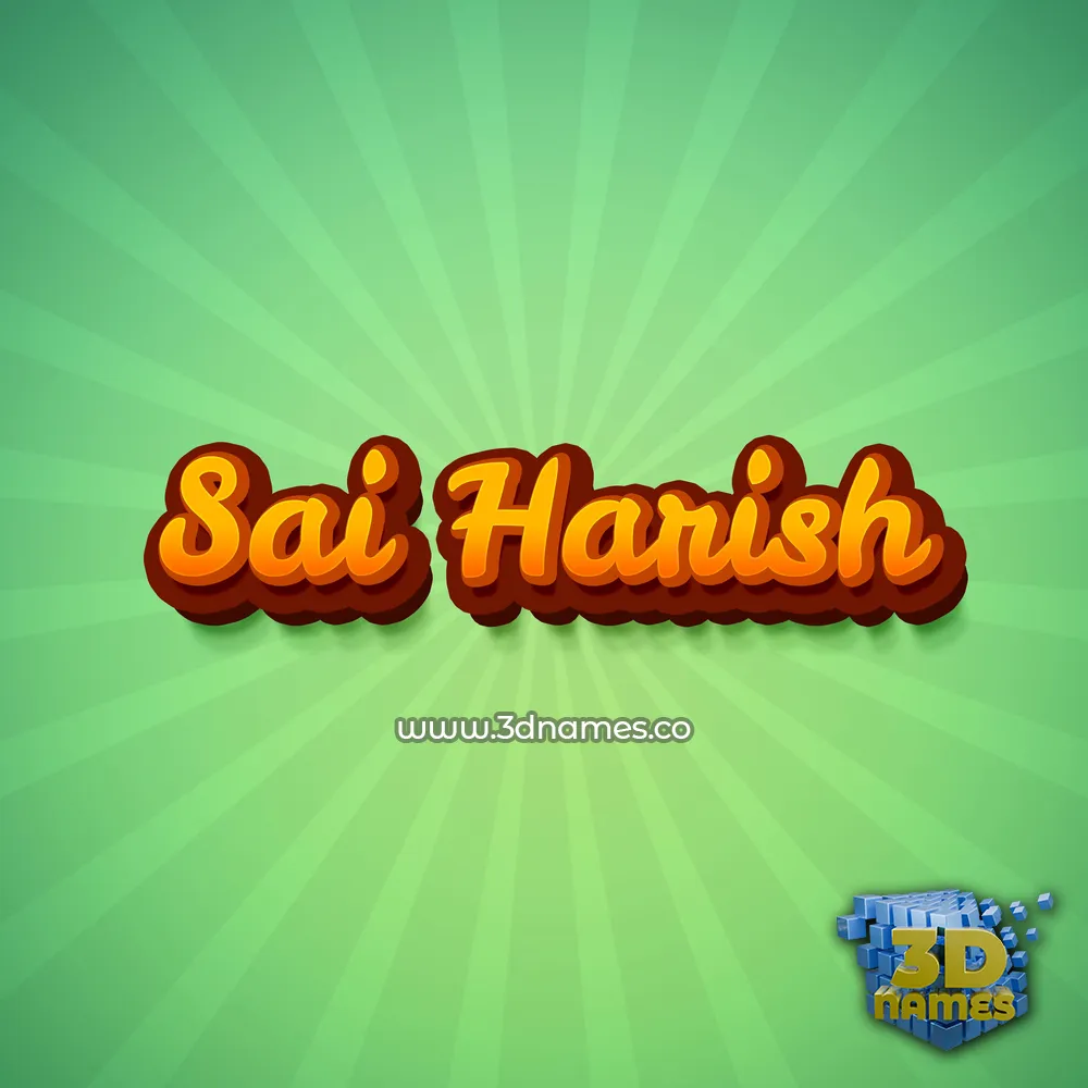 sai harish in Green Rays style - 3D name wallpaper