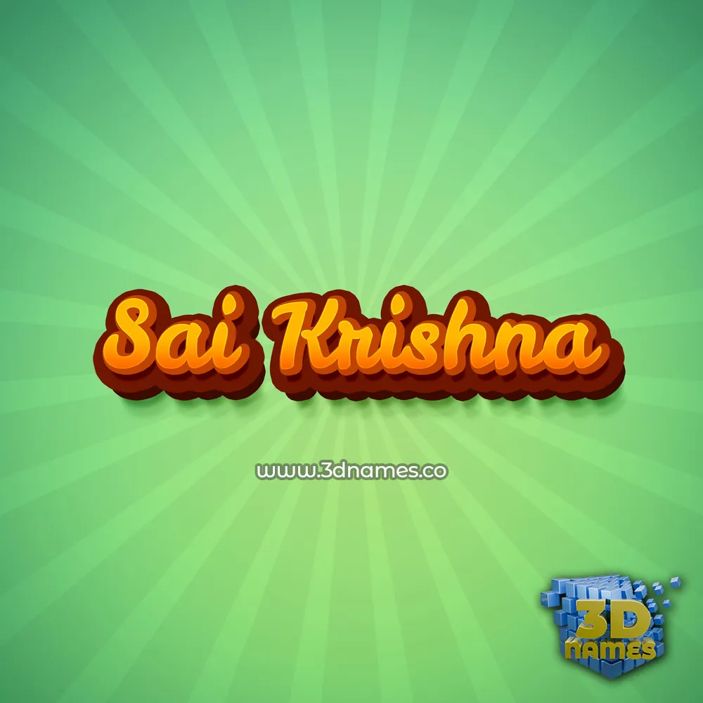 sai krishna in Green Rays style - 3D name wallpaper