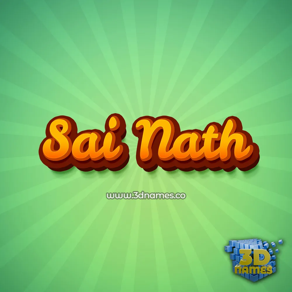 sai nath in Green Rays style - 3D name wallpaper