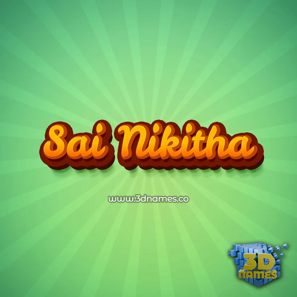 sai nikitha in Green Rays style - 3D name wallpaper
