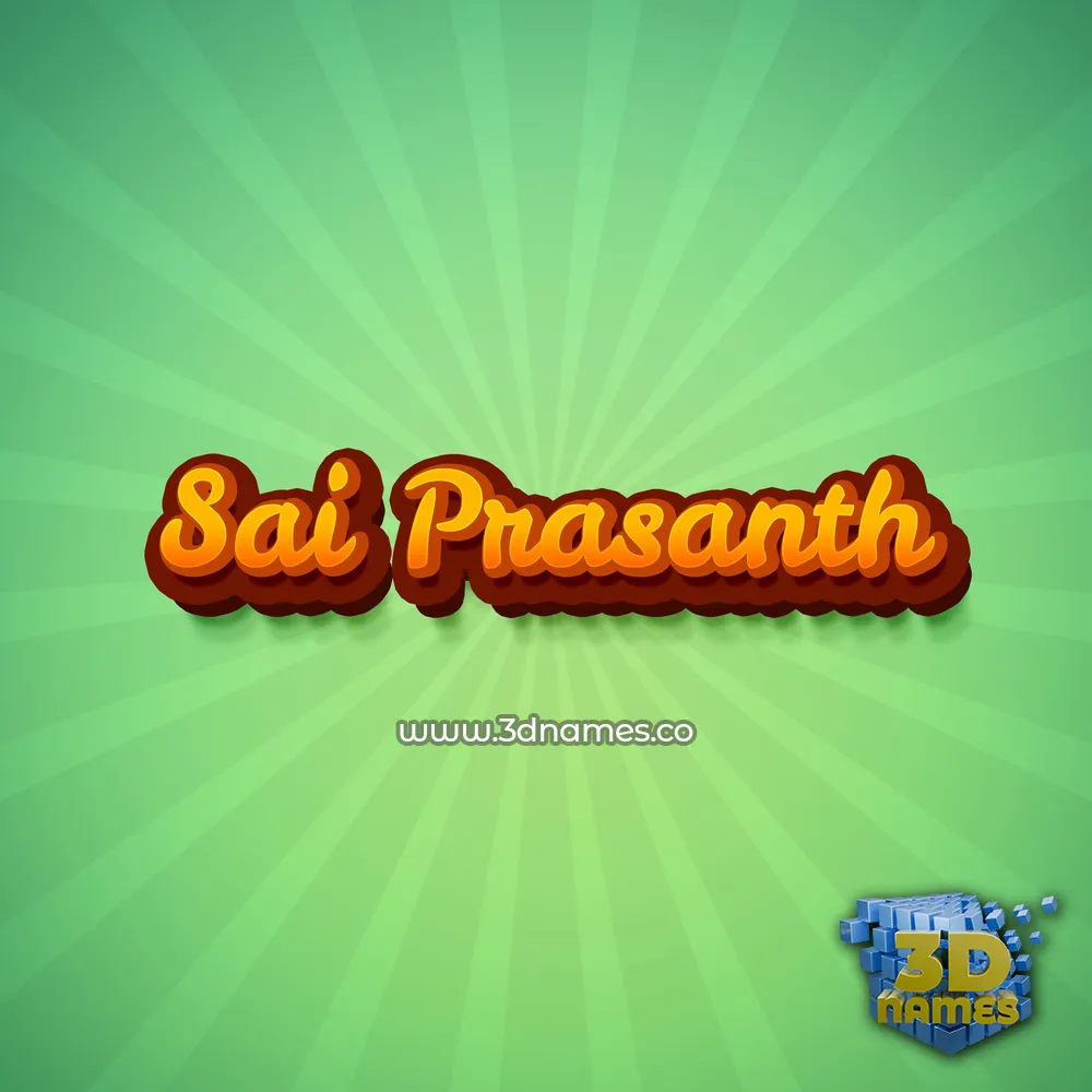 sai prasanth in Green Rays style - 3D name wallpaper