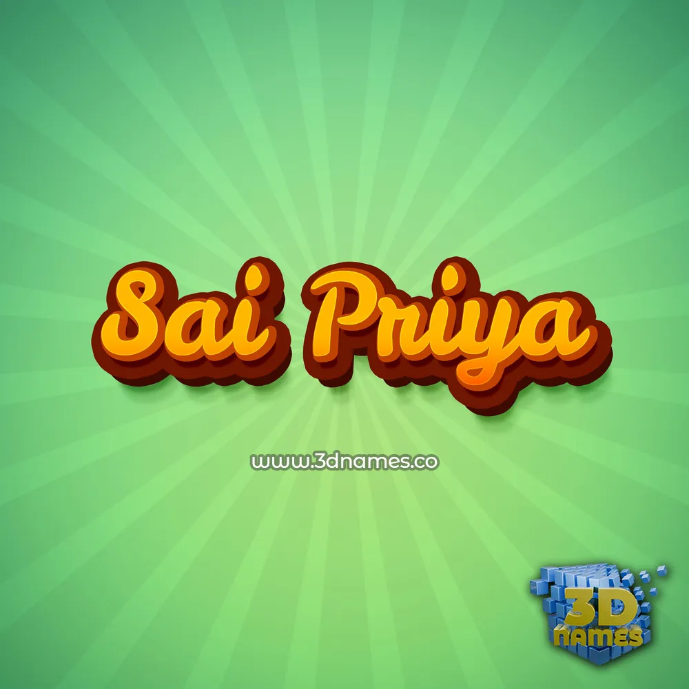 sai priya in Green Rays style - 3D name wallpaper