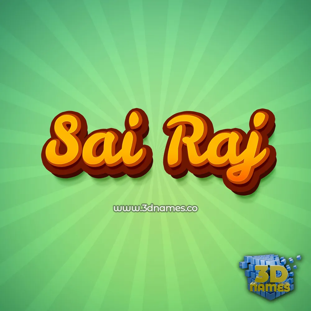 sai raj in Green Rays style - 3D name wallpaper