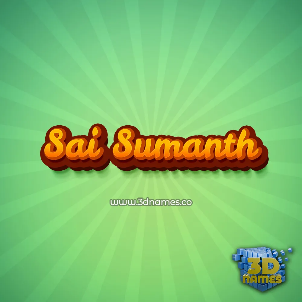 sai sumanth in Green Rays style - 3D name wallpaper
