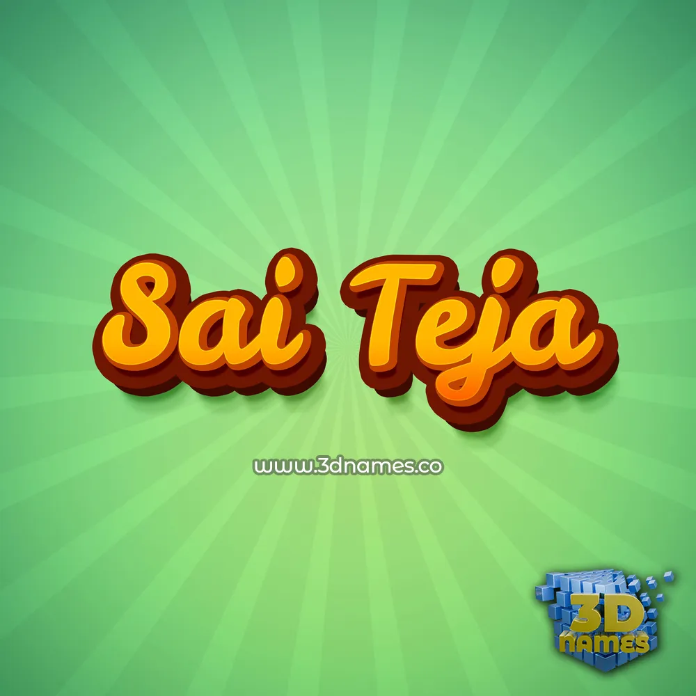 sai teja in Green Rays style - 3D name wallpaper