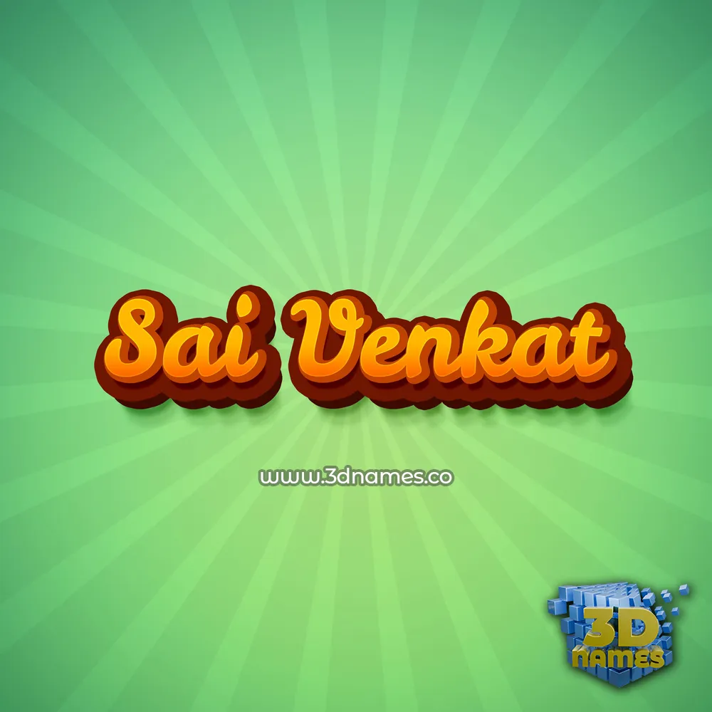 sai venkat in Green Rays style - 3D name wallpaper