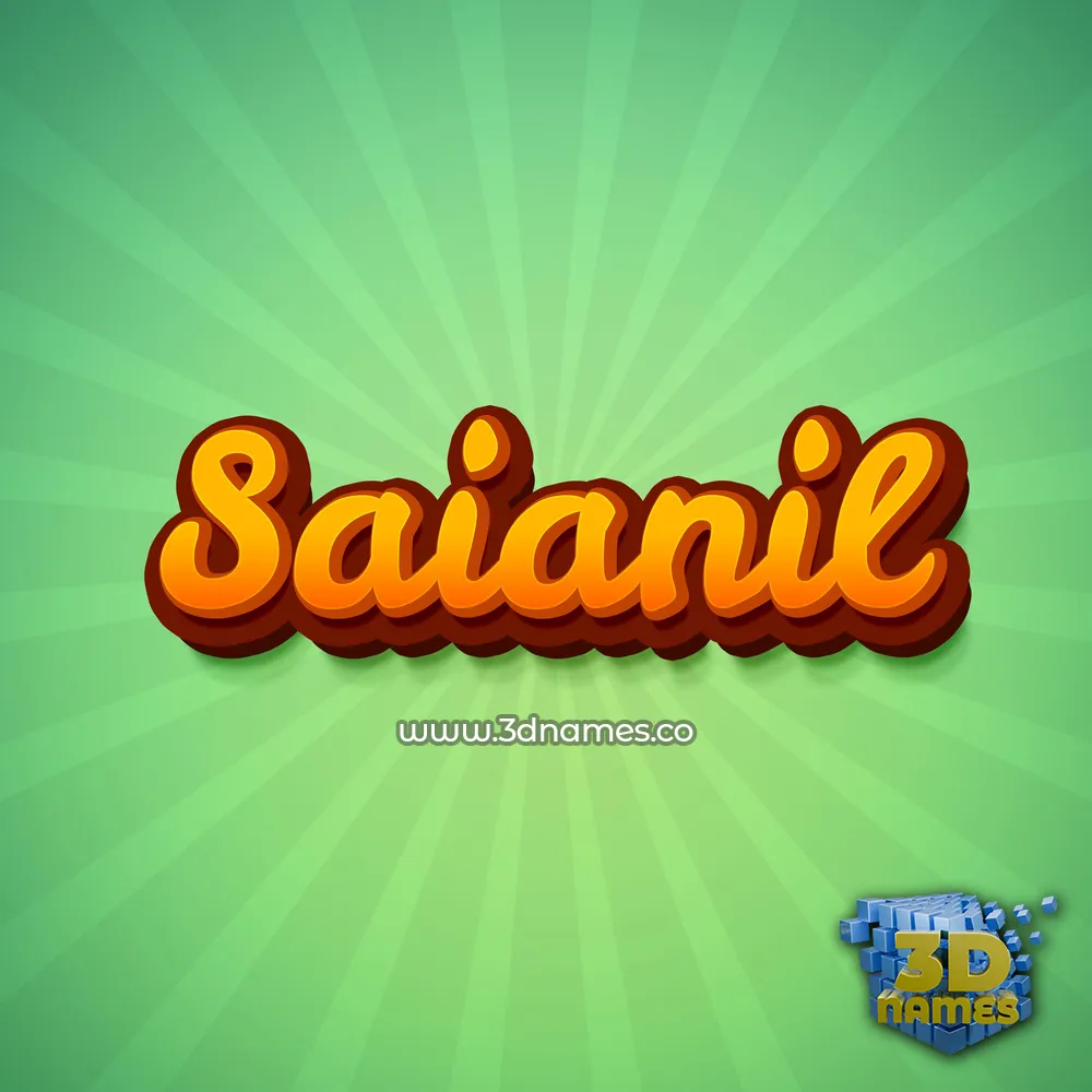 saianil in Green Rays style - 3D name wallpaper