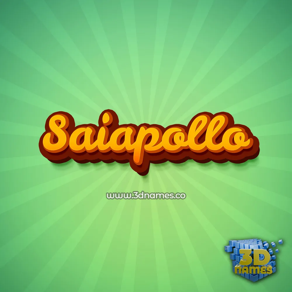 saiapollo in Green Rays style - 3D name wallpaper