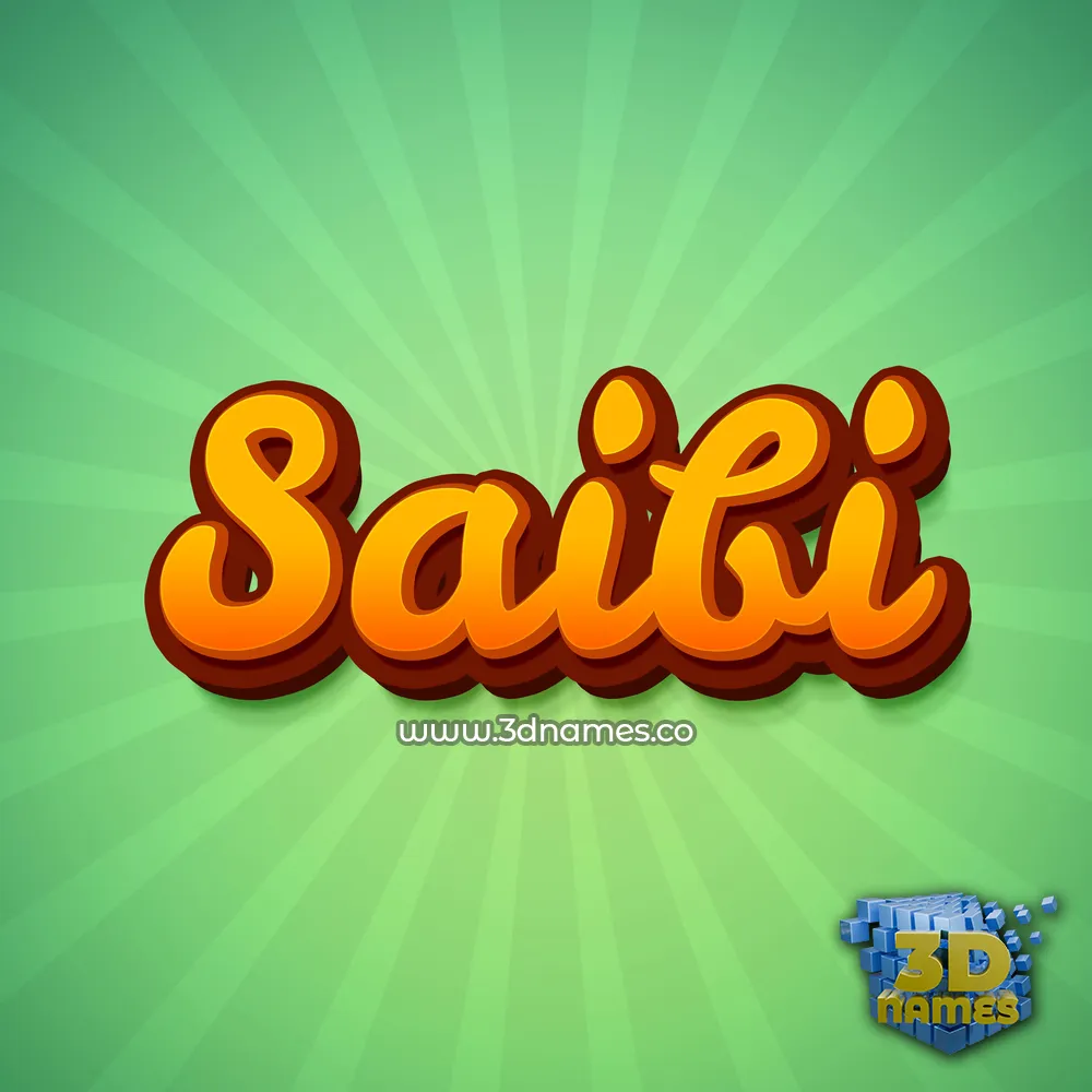 saibi in Green Rays style - 3D name wallpaper