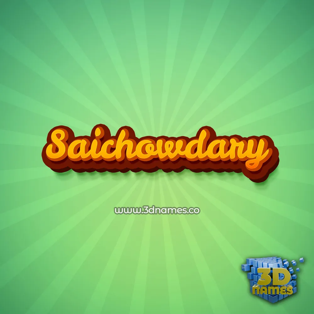 saichowdary in Green Rays style - 3D name wallpaper