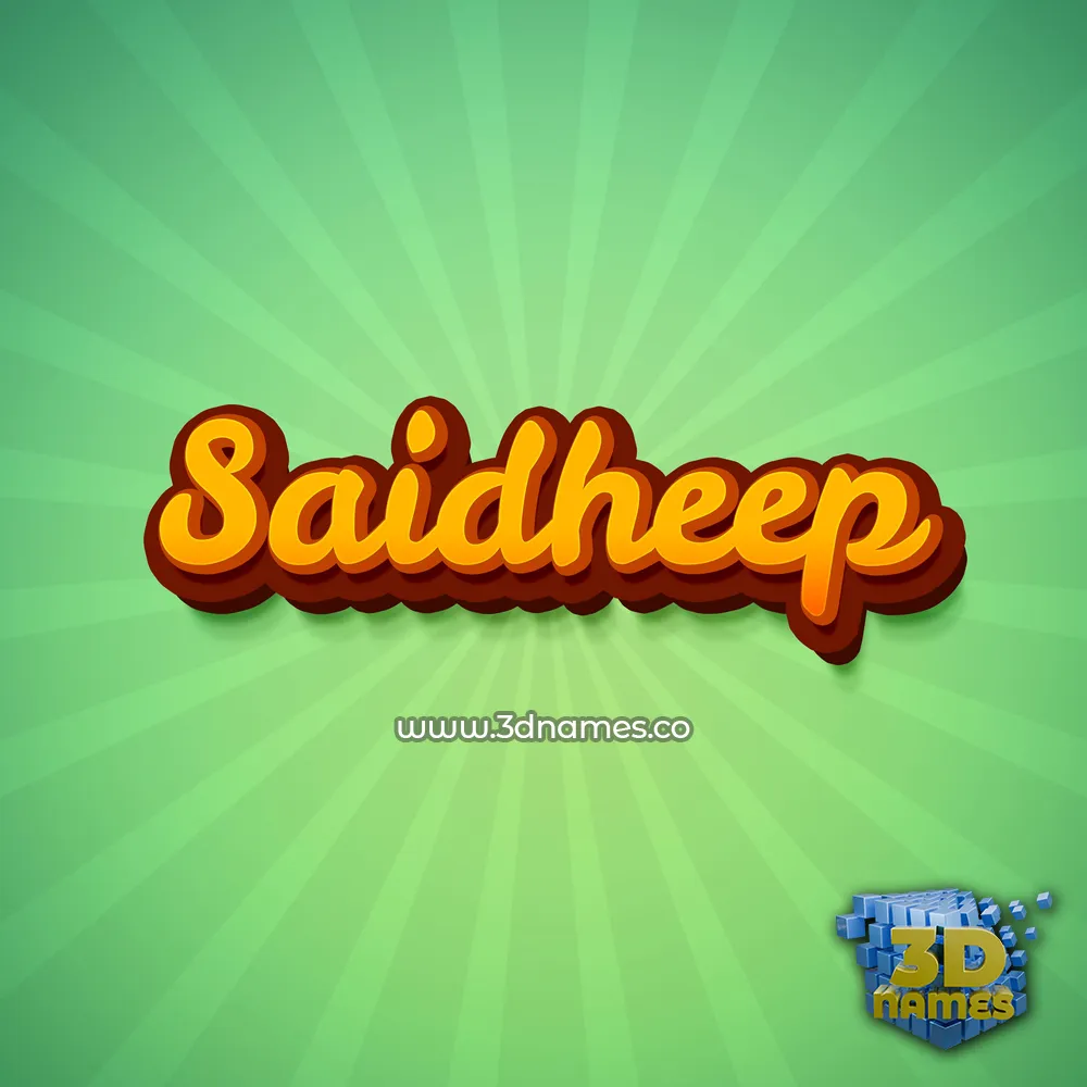 saidheep in Green Rays style - 3D name wallpaper