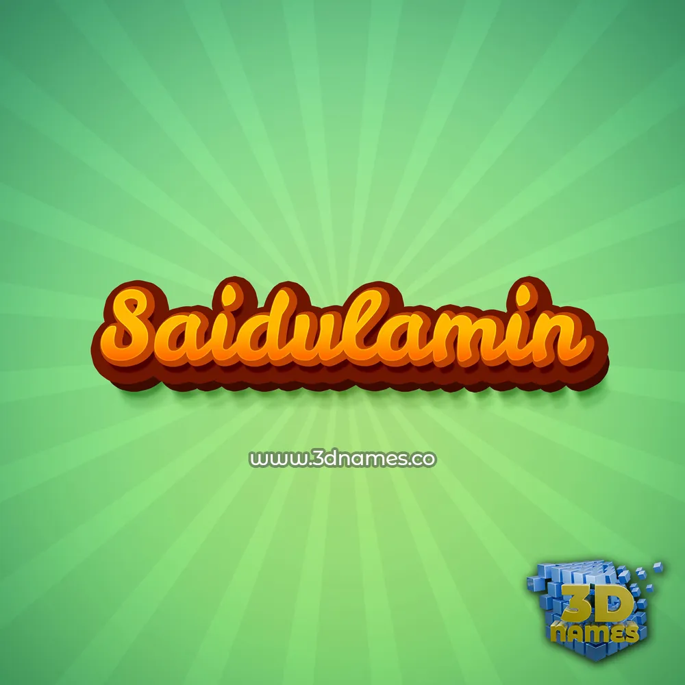 saidulamin in Green Rays style - 3D name wallpaper