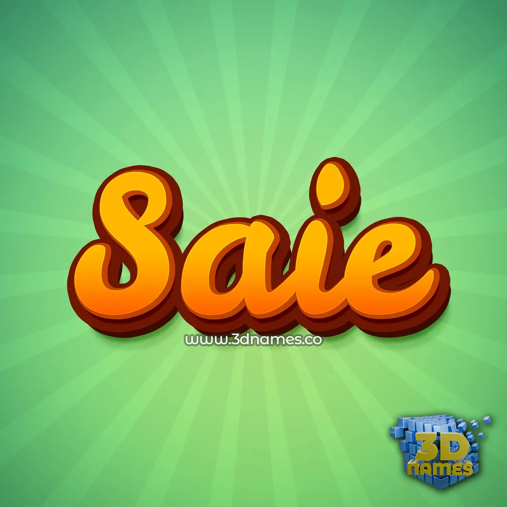 saie in Green Rays style - 3D name wallpaper