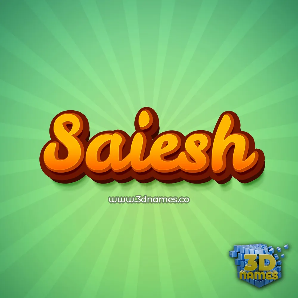 saiesh in Green Rays style - 3D name wallpaper
