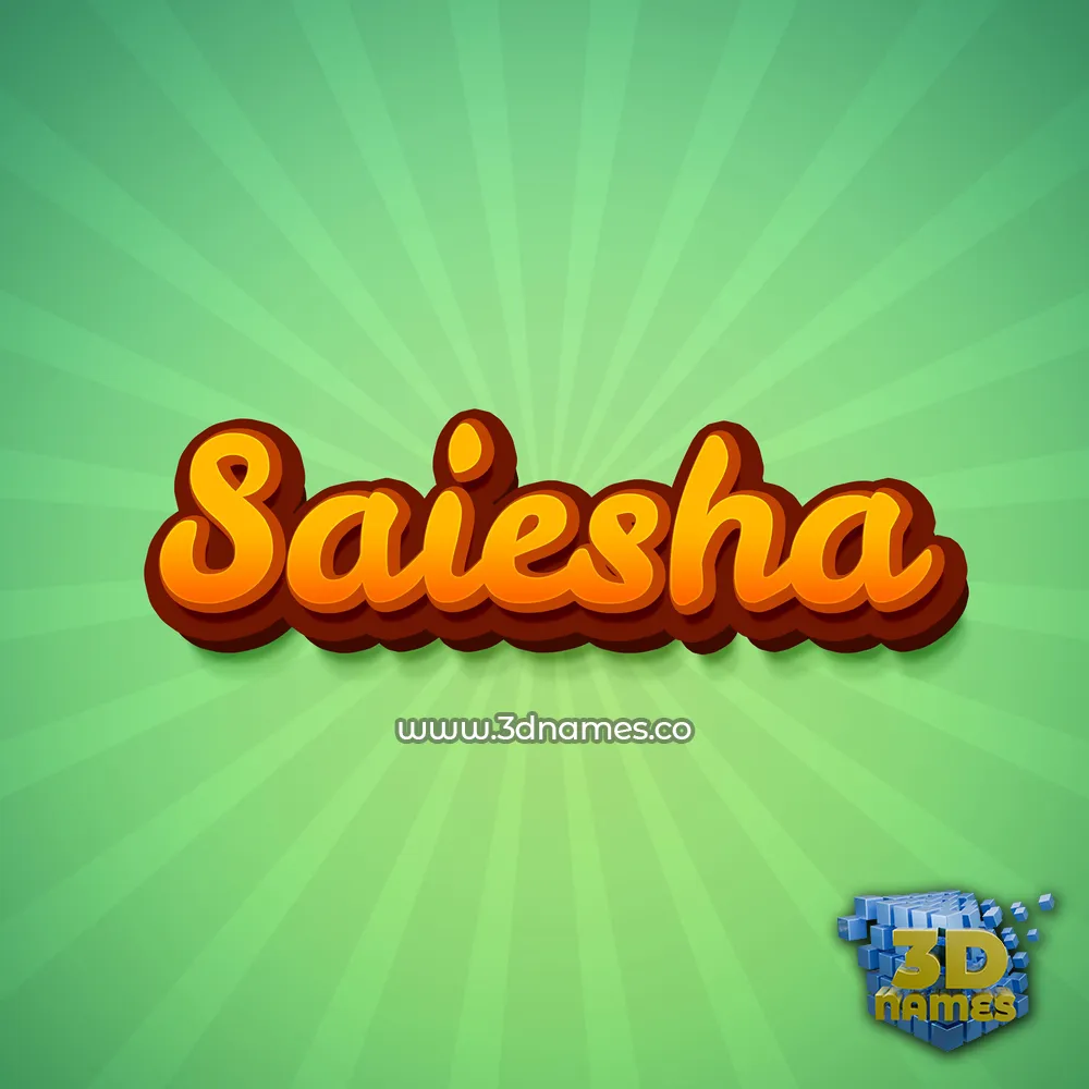 saiesha in Green Rays style - 3D name wallpaper