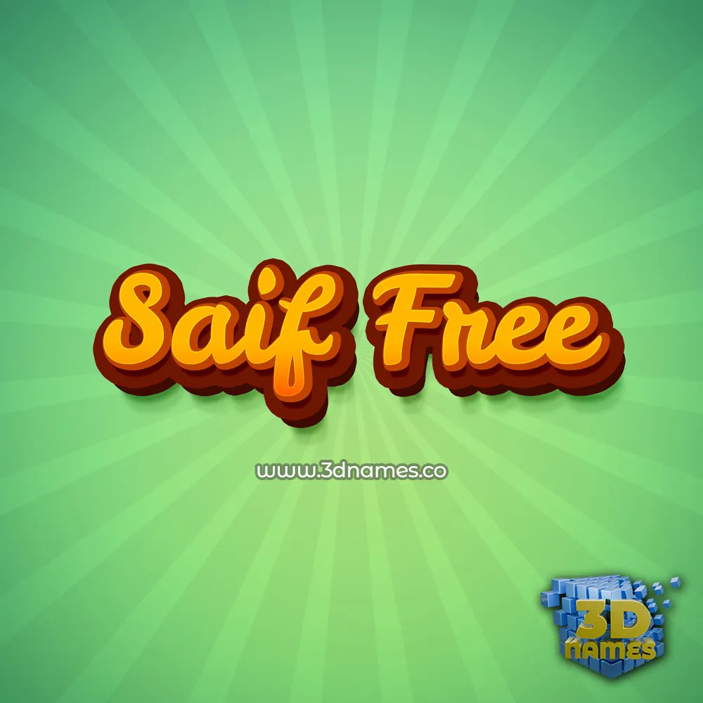 saif free in Green Rays style - 3D name wallpaper