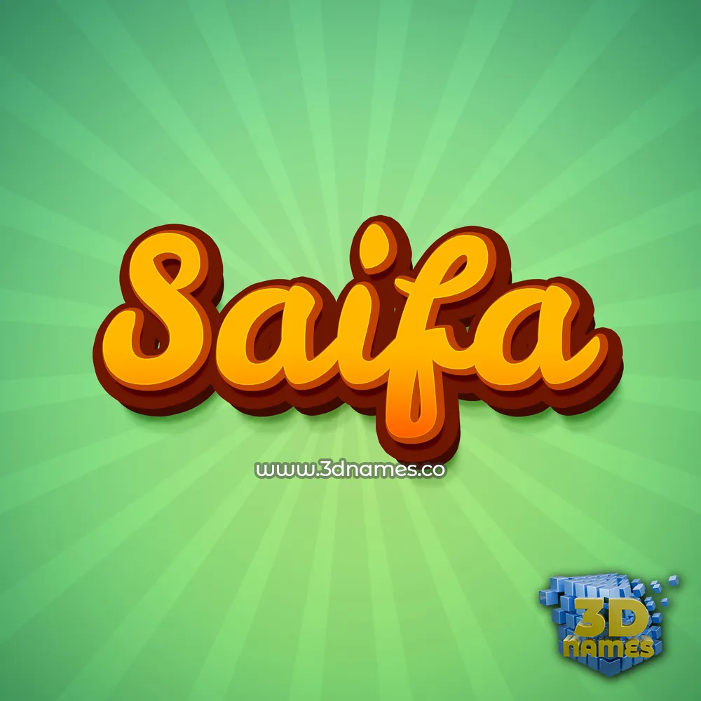 saifa in Green Rays style - 3D name wallpaper