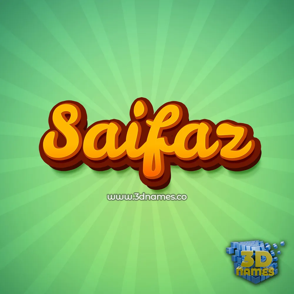 saifaz in Green Rays style - 3D name wallpaper
