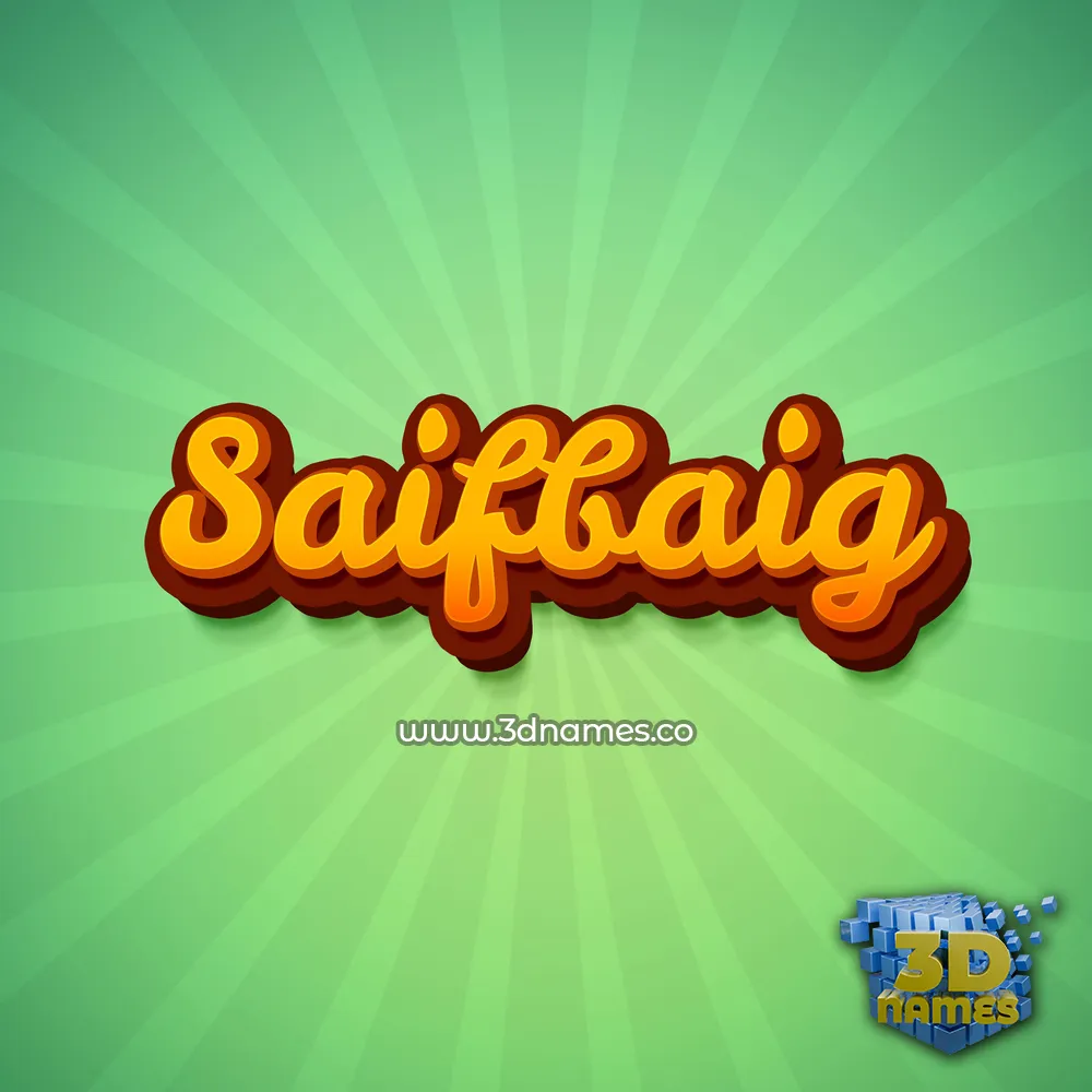 saifbaig in Green Rays style - 3D name wallpaper