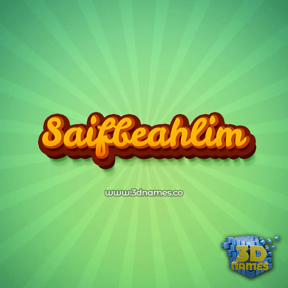 saifbeahlim in Green Rays style - 3D name wallpaper