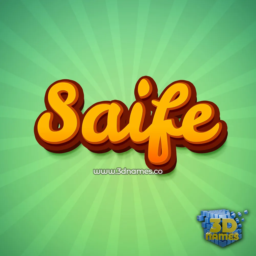 saife in Green Rays style - 3D name wallpaper
