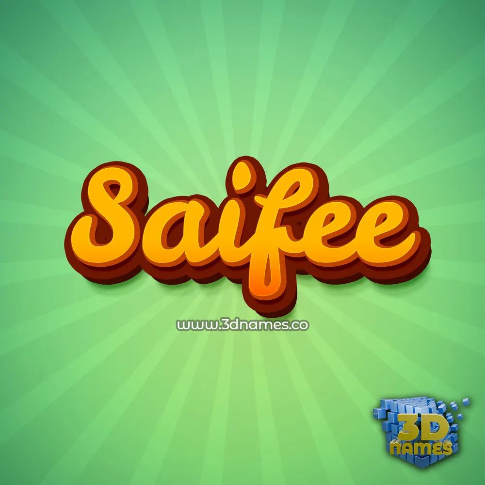 saifee in Green Rays style - 3D name wallpaper