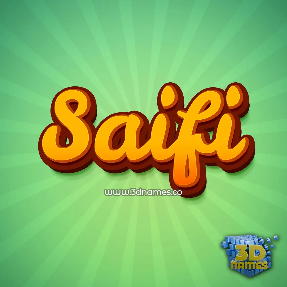 saifi in Green Rays style - 3D name wallpaper