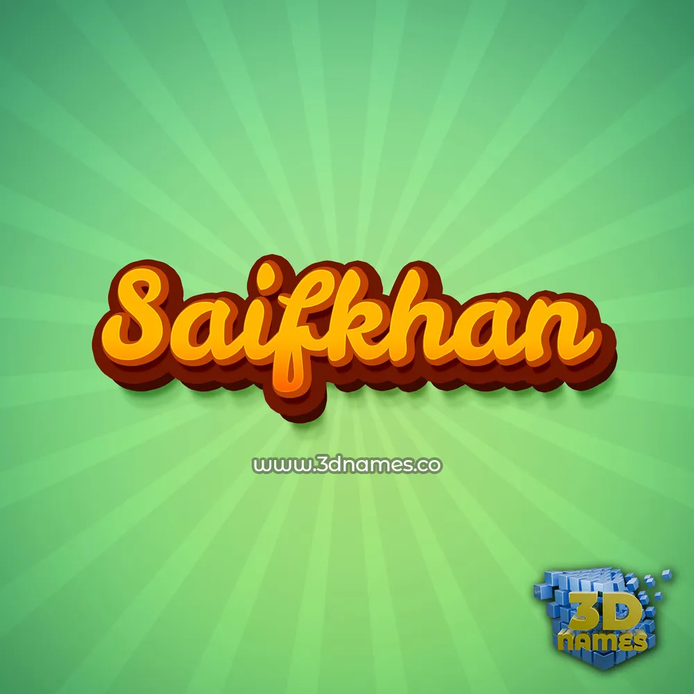 saifkhan in Green Rays style - 3D name wallpaper