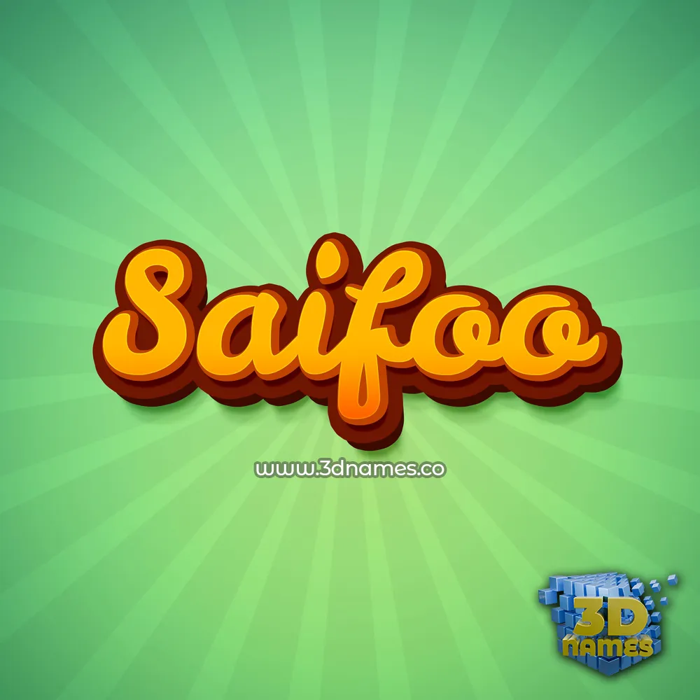 saifoo in Green Rays style - 3D name wallpaper