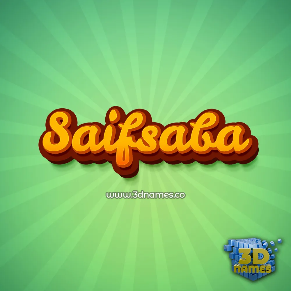 saifsaba in Green Rays style - 3D name wallpaper