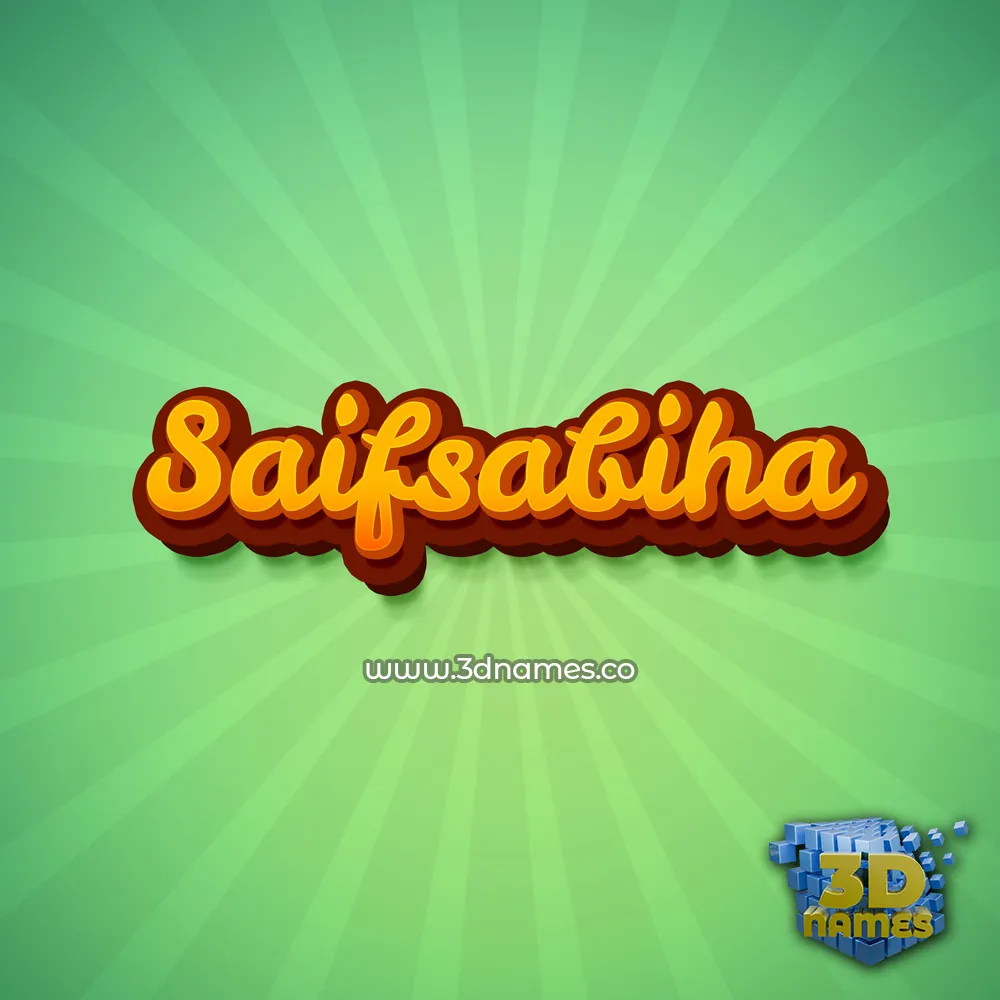 saifsabiha in Green Rays style - 3D name wallpaper
