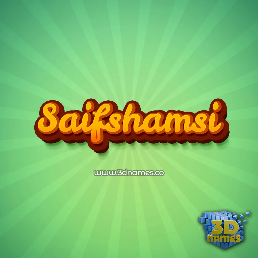 saifshamsi in Green Rays style - 3D name wallpaper
